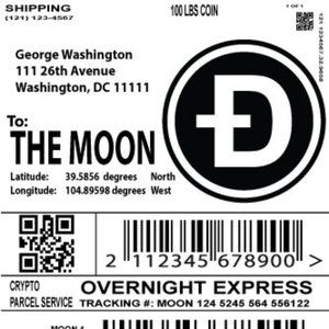 Dogecoin To The Moon Shipping Label Cryptocurrency